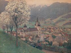 Gustav Jahn Prozession bei Mariazell. oil painting picture